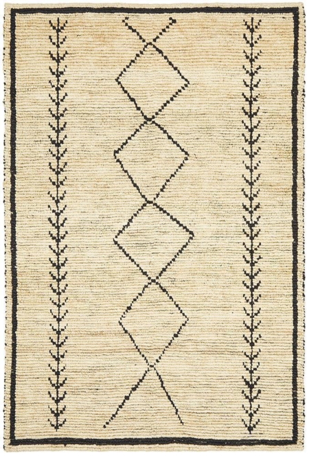 Kenya 27 Ivory Tribal Luxe Hand Woven Jute Rug