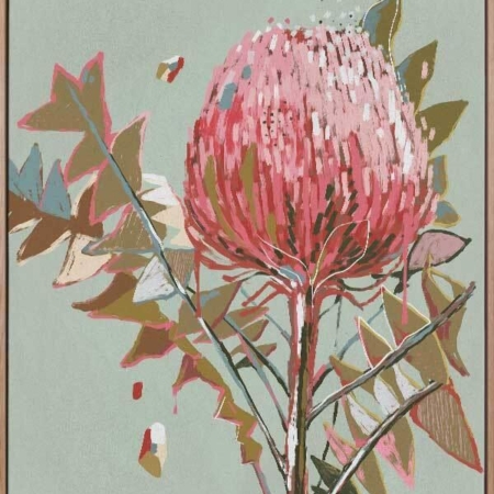 Sage Waratah Canvas Art Print