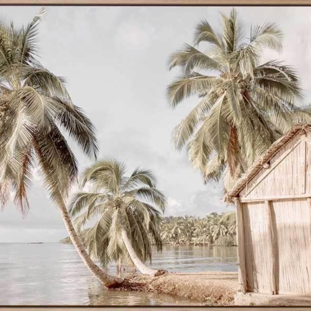 Hut by the Sea Canvas Art Print