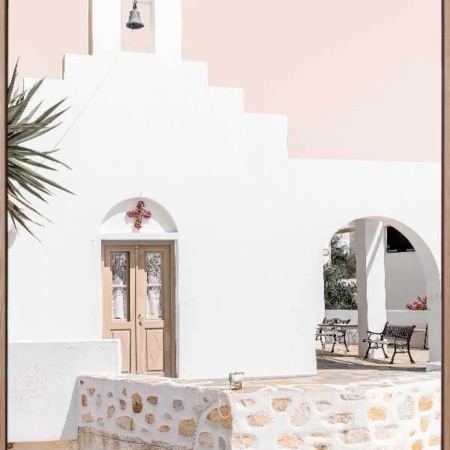 Santorini Chapel Canvas Art Print