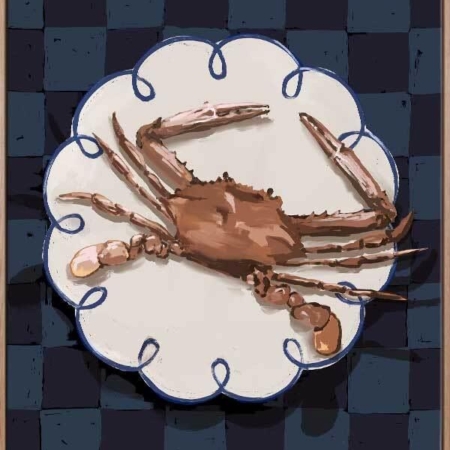 Crustacean Deep Blue Canvas Art Print