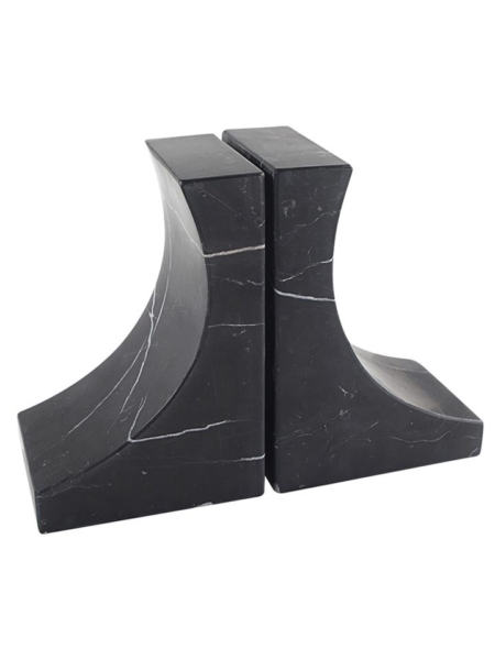 Violino Bookends in Marble - Black