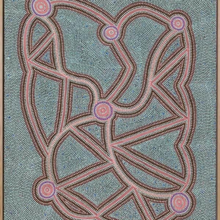 Ngapa Jukurrpa III Pink Canvas Art Print