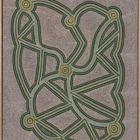 Ngapa Jukurrpa III Green Canvas Art Print