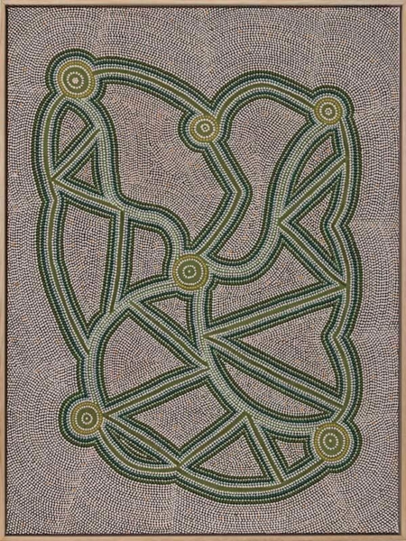 Ngapa Jukurrpa III Green Canvas Art Print