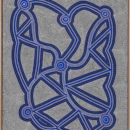 Ngapa Jukurrpa III Blue Canvas Art Print