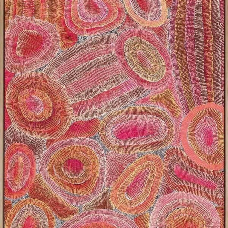 Ngapa Jukurrpa IV Red Canvas Art Print