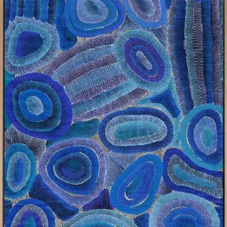 Ngapa Jukurrpa IV Blue Canvas Art Print