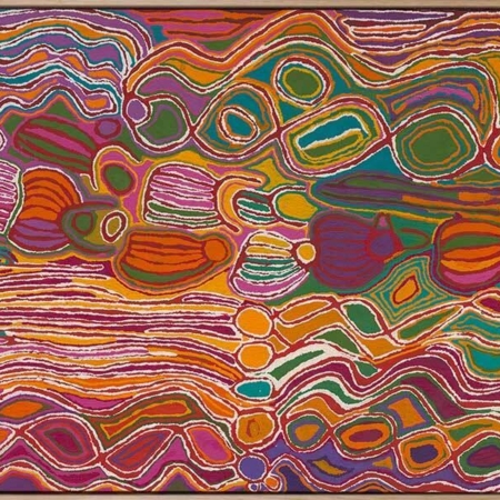 Mina Mina Jukurrpa VIII Pink Canvas Art Print