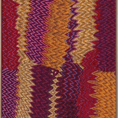 Mina Mina Jukurrpa IX Dark Pink Canvas Art Print