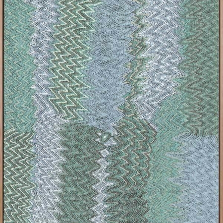 Mina Mina Jukurrpa IX Teal Canvas Art Print