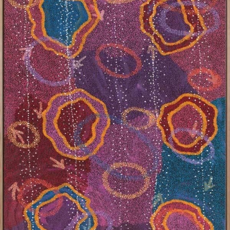 Yankirri Jukurrpa III Dark Pink Canvas Art Print