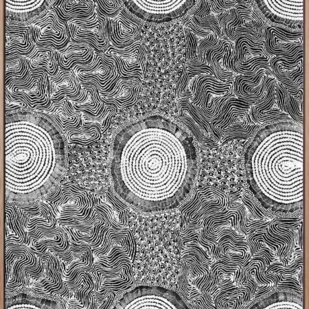 Pikilyi Jukurrpa Grey Canvas Art Print