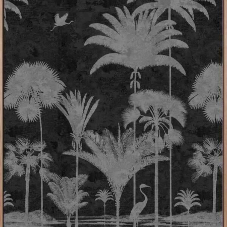 Shadow Palms Black and White I Canvas Art Print