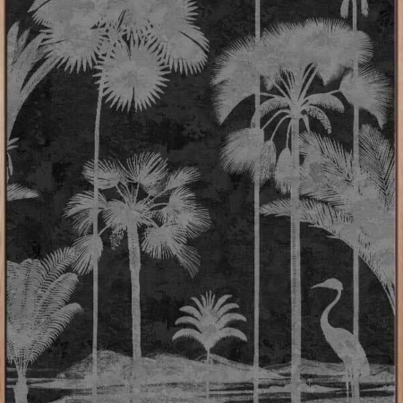 Shadow Palms Black and White II Canvas Art Print