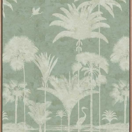 Shadow Palms Mint I Canvas Art Print