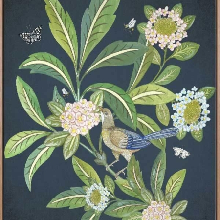 Summer Garden Navy Canvas Art Print