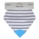 Bandana Teether Bib - Grey Stripe/Blue