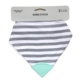 Bandana Teether Bib - Grey Stripe/Mint