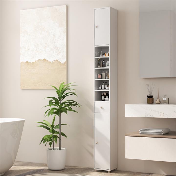 narrow bathroom storage