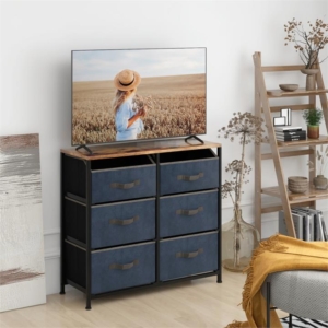 6-drawer dresser with shelves