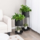 Set of 2 metal black planters