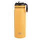 Oasis Stainless Steel Double Wall Insulated Challenger Sports Bottle with Sipper Straw (550ml) Neon Orange