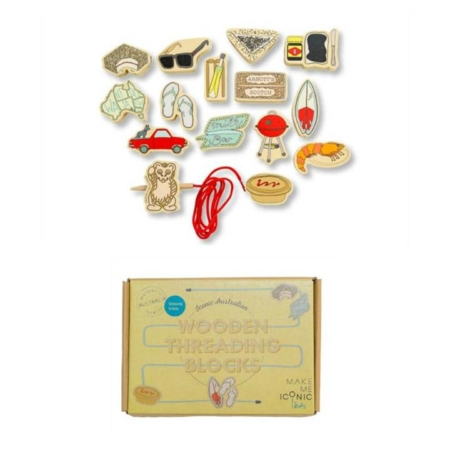 Make Me Iconic Australia Wooden Threading Blocks