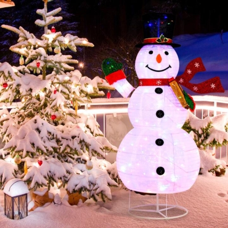 lighted Christmas snowman