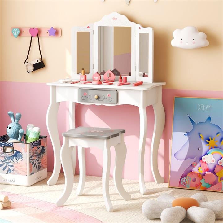 kids vanity table and chair set