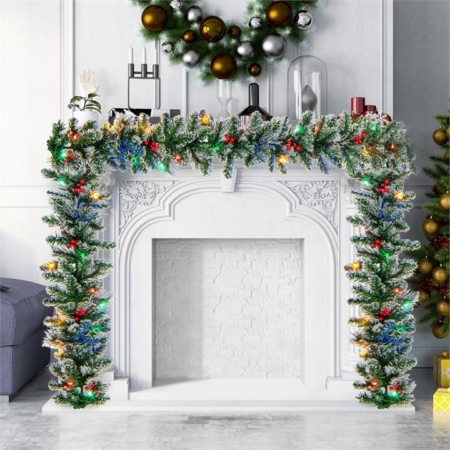 pre-lit/lighted christmas garland