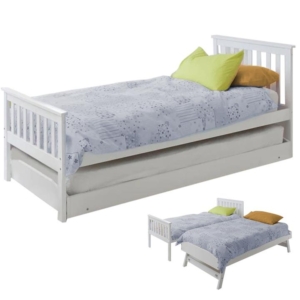 KINGSTON SLUMBER Wooden Single Bed Frame w/ Pop Up Trundle