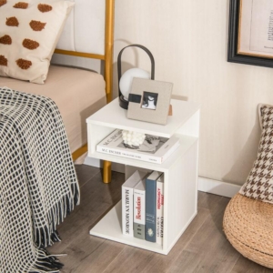 sofa table with storage side table wooden end table side end table nightstand bedside table compact sofa table space-saving side table modern sofa side table s-shaped end table for bedroom living room study