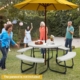 round picnic table set