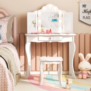 kids vanity table and stool set