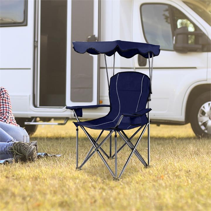 Camping chair with shade canopy