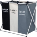 3 in 1 Large 135L Laundry Clothes Hamper Basket with Waterproof bags and Aluminum Frame (Multi)