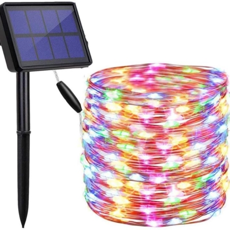 20m 200 LED Solar Powered Outdoor Lights with 8 Lighting Modes and Waterproof for Home