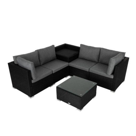 6PCS Outdoor Modular Lounge Sofa Coogee – Black