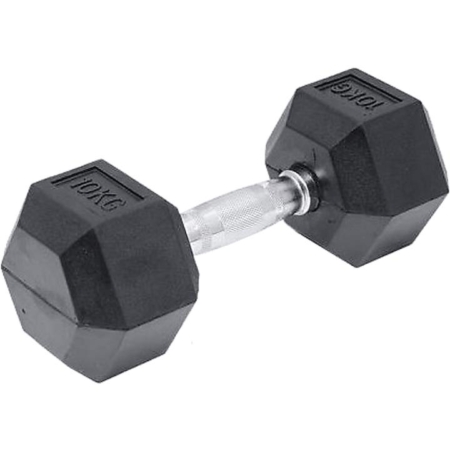 10KG Commercial Rubber Hex Dumbbell Gym Weight