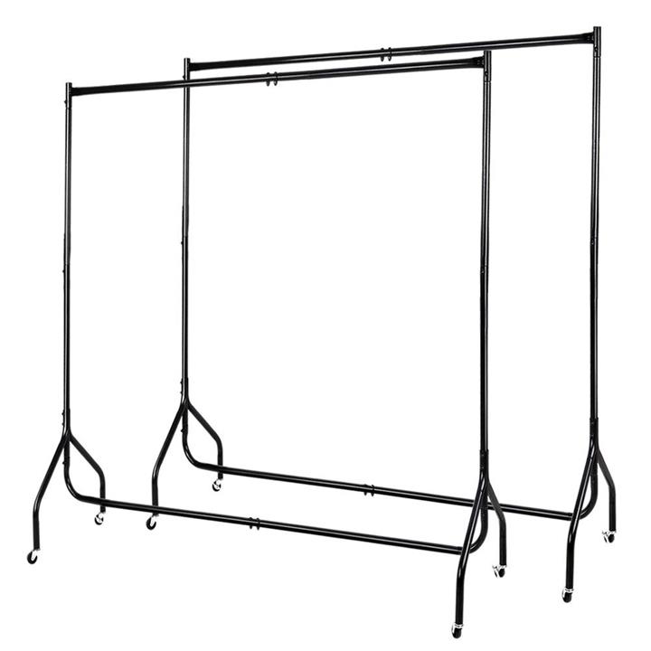 Artiss 2X Clothes Rack Coat Stand 6FT Rail Wheels