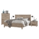 5 Pieces Bedroom Suite Natural Wood Like MDF Structure Queen Size Oak Colour Bed