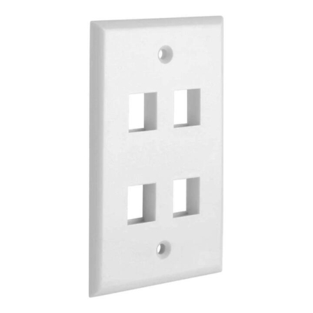 4 Port QuickPort outlet Wall Plate face plate