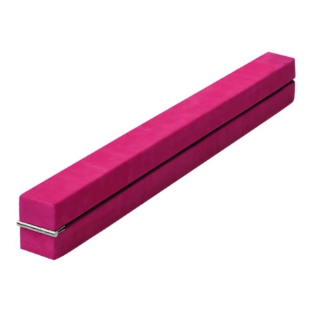 2.2m Gymnastics Folding Balance Beam Pink Synthetic Suede