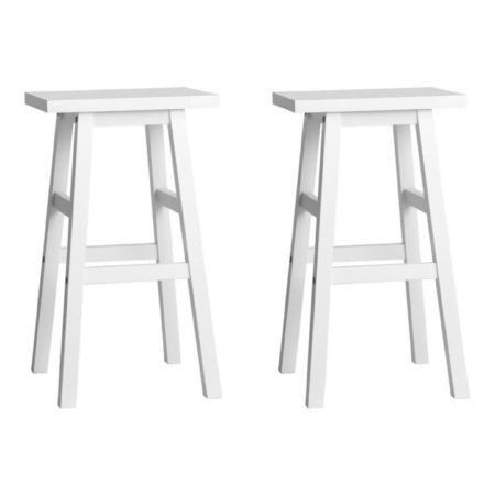 Artiss Set of 2 Beech Wood Bar Stools - White