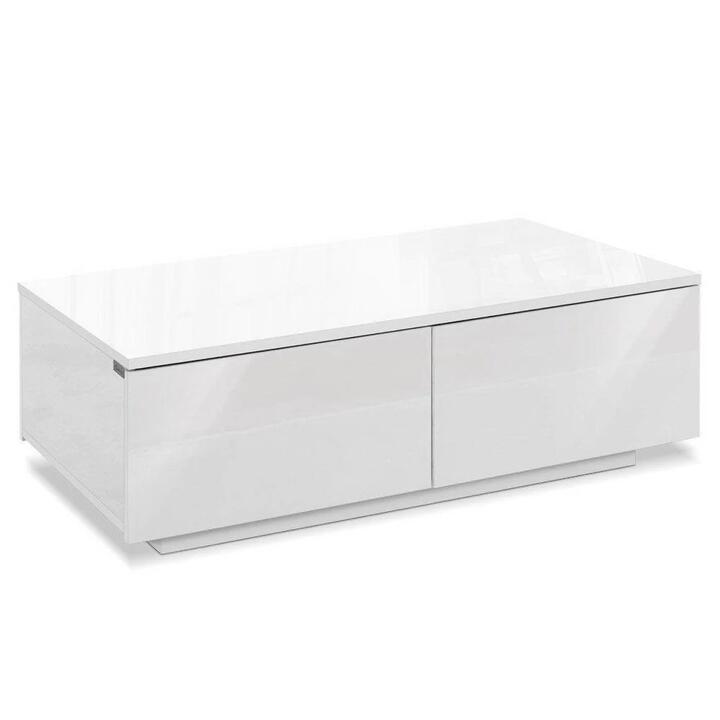 Artiss Modern Coffee Table 4 Storage Drawers High Gloss Living Room Furniture White