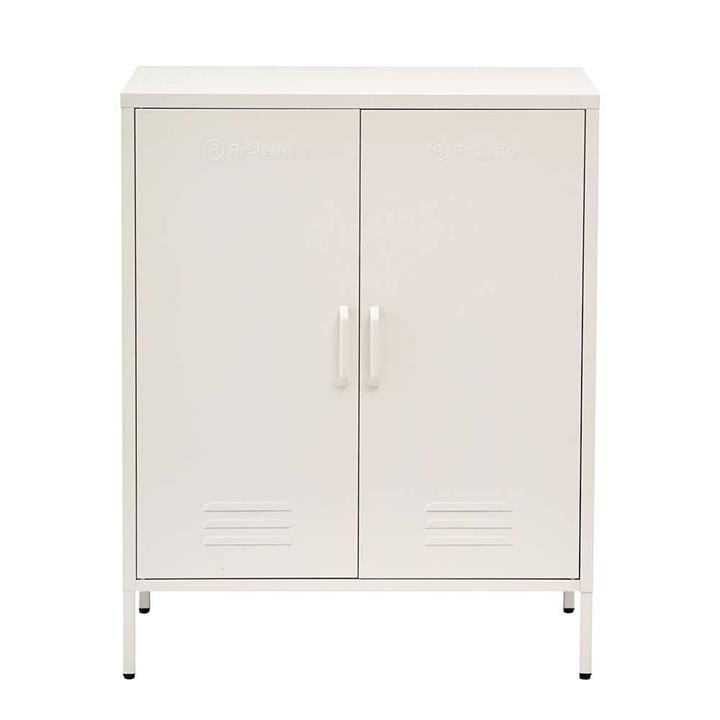 ArtissIn Sweetheart Metal Locker Storage Shelf Organizer Cabinet Buffet Sideboard White