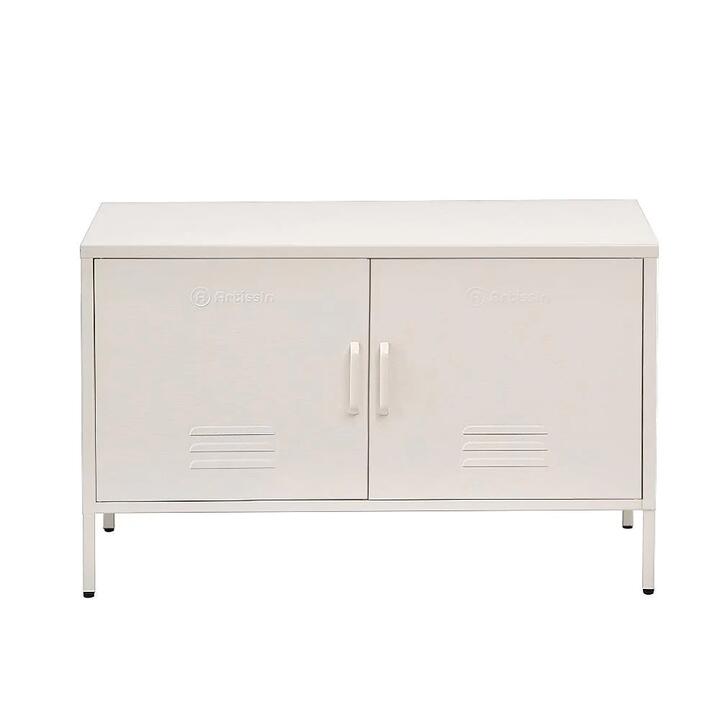 ArtissIn Buffet Sideboard Locker Metal Storage Cabinet - BASE White