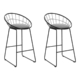 Artiss Set of 2 Bar Stools Steel Fabric - Grey and Black