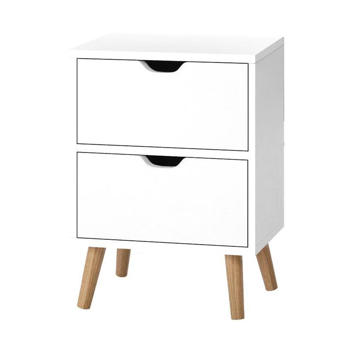 Artiss Bedside Tables Drawers Side Table Nightstand White Storage Cabinet Wood